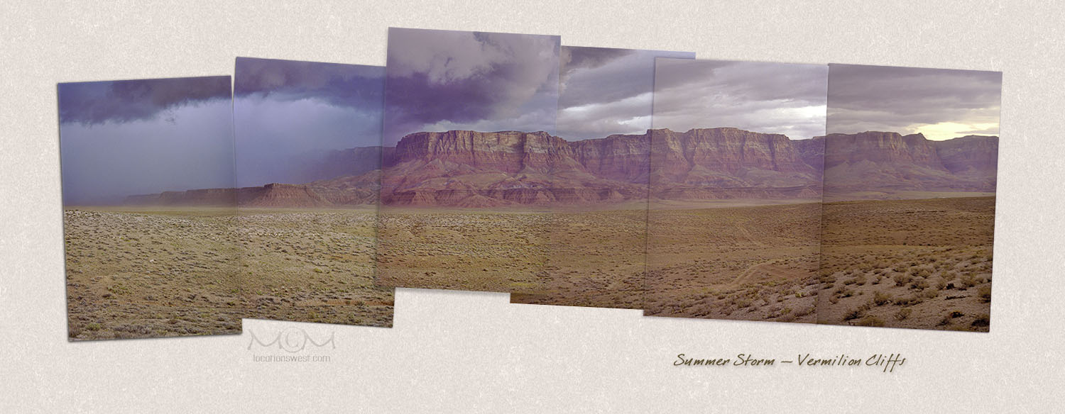 red canyon walls and a thunderstorm